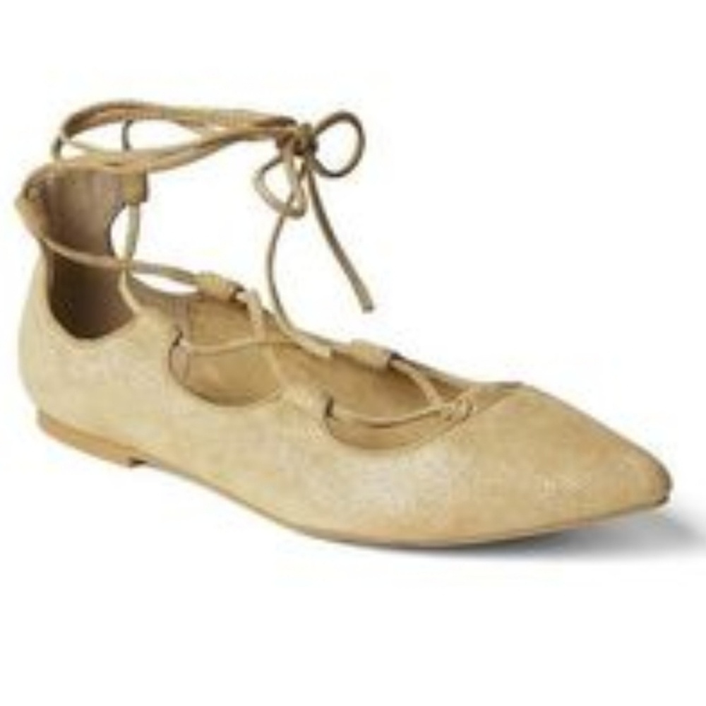 Gap gold suede flats